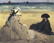 Edouard Manet At the Beach (mk40) oil painting reproduction